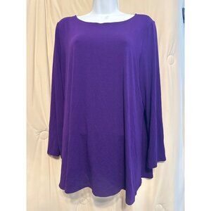 Eileen Fisher Dark Purple Blouse Size XL EUC